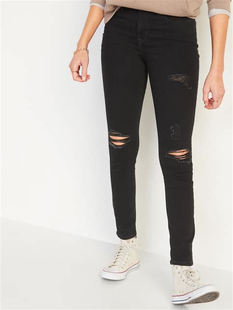 old navy black skinny jeans|old navy skinny ripped jeans.